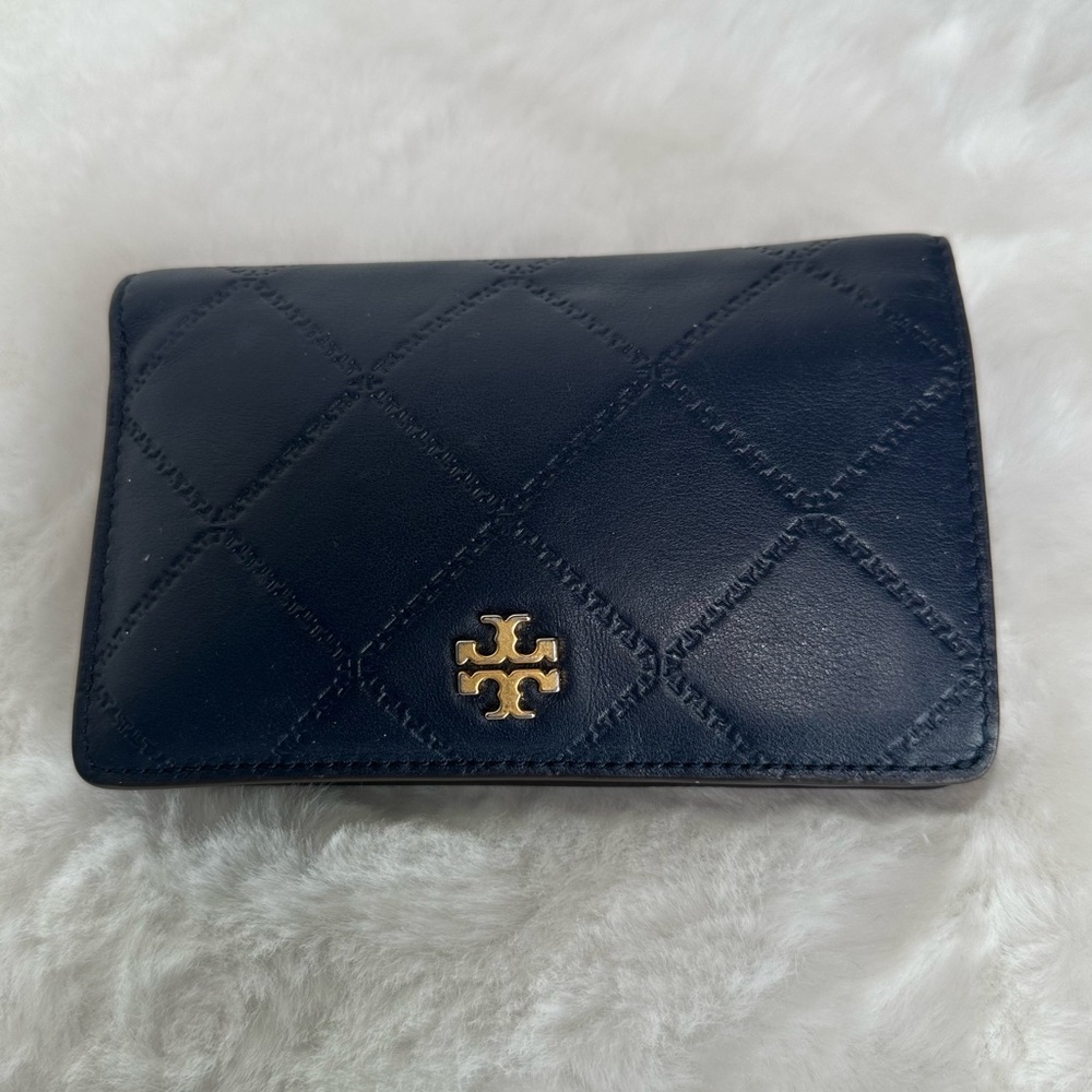 Tory Burch Blue Quilted Wallet